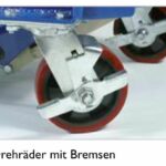 Hubtischwagen Detail Lenkrolle